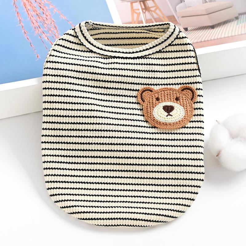 Striped Pet Cat Vest Puppy Dog Clothes Small Dog Pomeranian Bigbear Teddy Spring Autumn Summer Thin