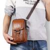 Men's Mobile Phone Waist Bag Outdoor Work Chest Bag PU Cigarette Case Key Chain Wear Belt Backpack Sport Hiking Portable Satchel