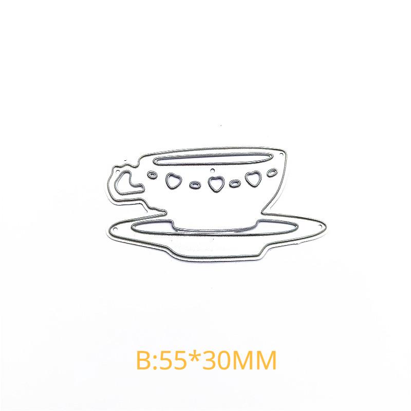 Coffee Mugs Cup and Cat Metal Cutting Dies DIY Embossed Scrapbooking Accessories Cut Dies for Cards Album Diary Crafts Decor