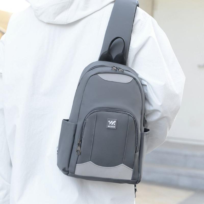 Breast Bag Messenger Bag Men's New High-end Casual Sports Satchel Large-capacity Versatile Cycling Breast Bag