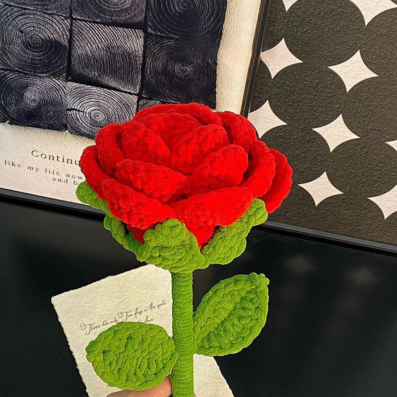 Creative Hand Crocheted Flowers Sunflowers Knitted Flower Artificial Woven Roses Valentine'S Day Wedding Gifts Home Decoration