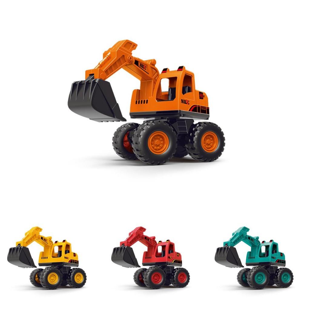 Plastic Excavator Toy For Kids With Inertia Drive And Movable Attachments