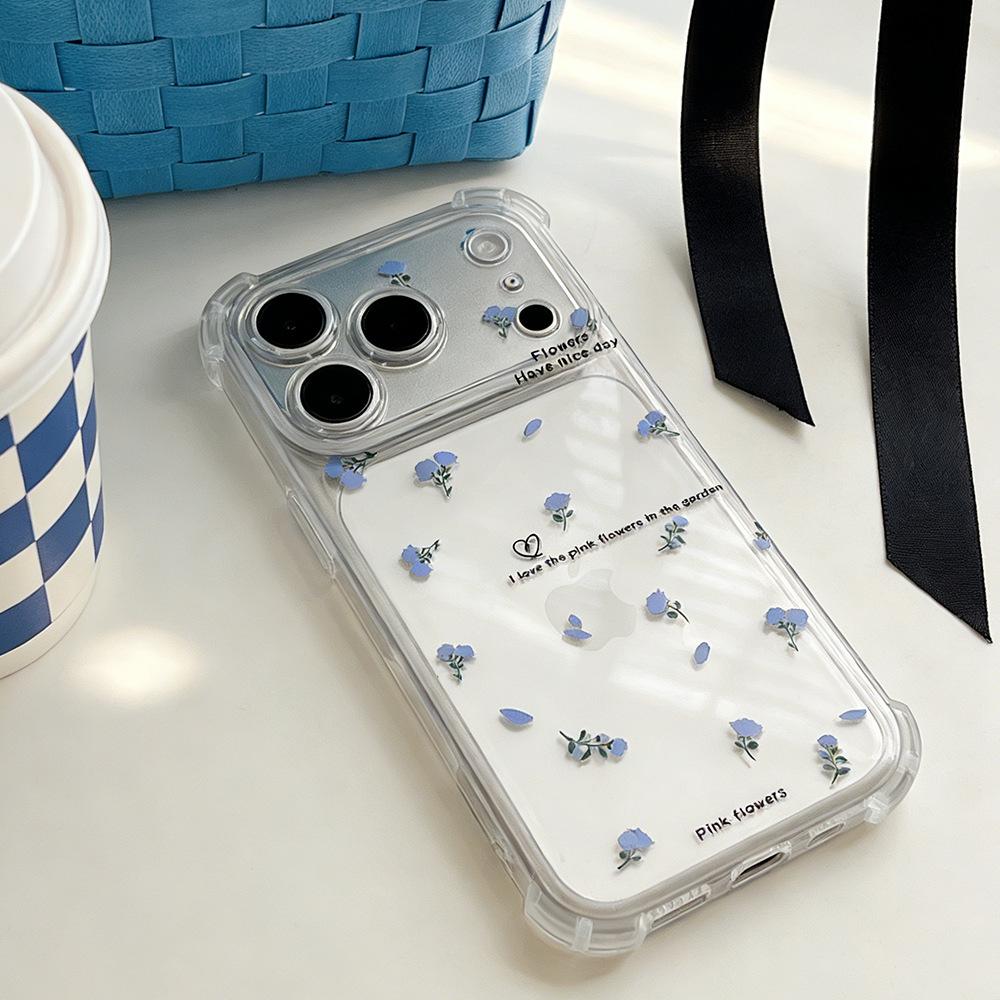 Blue rose applies to Apple Huawei vivo Xiaomi oppo glory transparent iPhone11 anti-drop mobile phone case for women