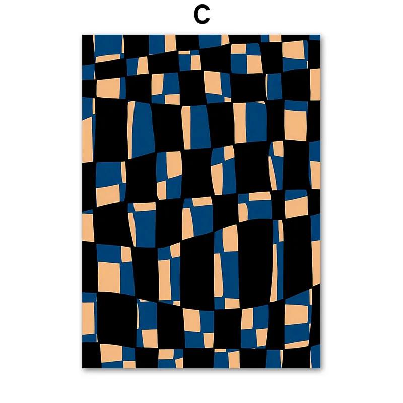 Abstraction-Woman Line Face Flower Leaves Canvas Painting, Color Block Wall Art, Posters and Prints, Pictures for Living Room De