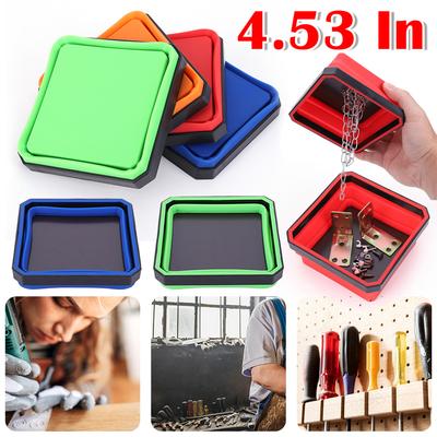 Magnetic Screw Tray Silicone Screw Bowl Tools Parts 4.53 In Storage Box Plumber Carpenters Tool Organizer Magnetic Tray Box
