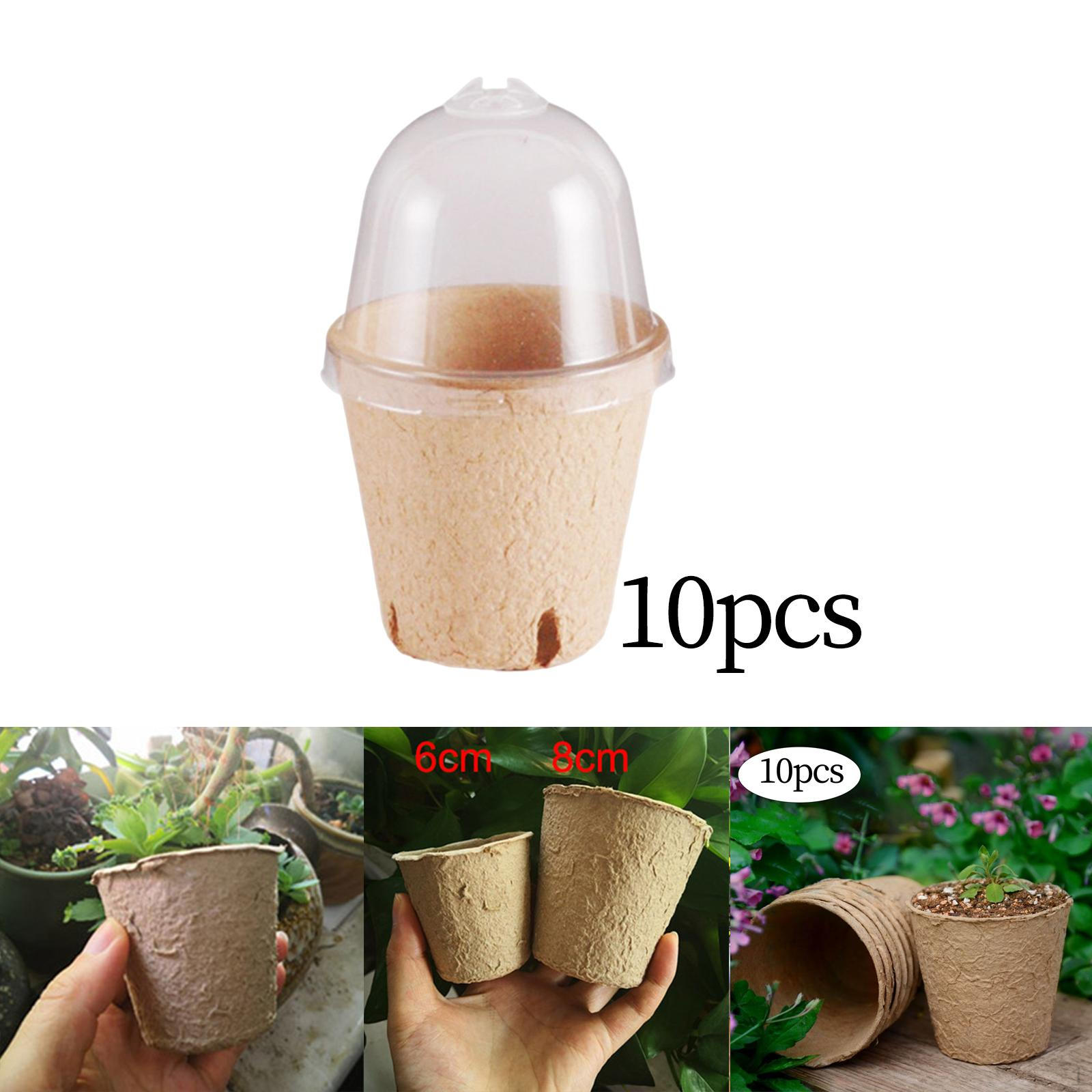 

10 Pieces Planter , Seedling Starting Tray, Garden Growing Pot, Gardening Tools 8cm