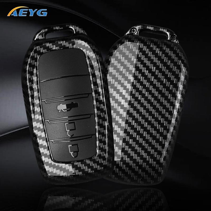 

Abs Carbon Fiber Car Key Case Cover For Toyota Chr Hilux Fortuner Land Cruiser 200 Camry Corolla Crown Rav4 Highland Accessories