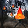 Halloween Simulation Brazier Decoration LED Pumpkin Flame Light Fake Fire Burning Props Haunted House Bar Shop Home Party Decor