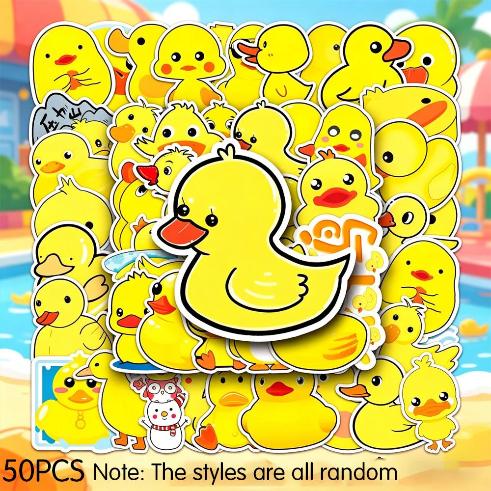 

50/150Pcs Random Cute Duck Vinyl Stickers Waterproof Self-Adhesive Decals for Skateboard Luggage Fashion Accessories