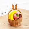 Cartoon Rabbit Ear Storage Basket Multifunctional with Handles Egg Gathering Ornaments Hand Woven Basket Easter Festival Gift