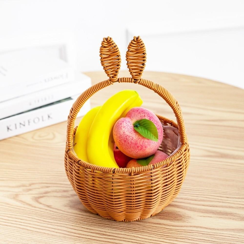 Cartoon Bunny Ear Storage Basket, Creative Flower Arrangement Basket, Hand-woven Basket, Storage Basket, Easter Holiday Gift