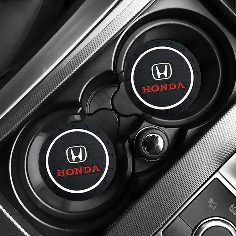 Pour Honda 1/2 pièces Porte-gobelet de voiture résistant à la chaleur Gel de silice Support pour gobelet d'eau Tapis anti-saleté Pour Honda Civic XR-V HR-V City Accord Odyssey Spi