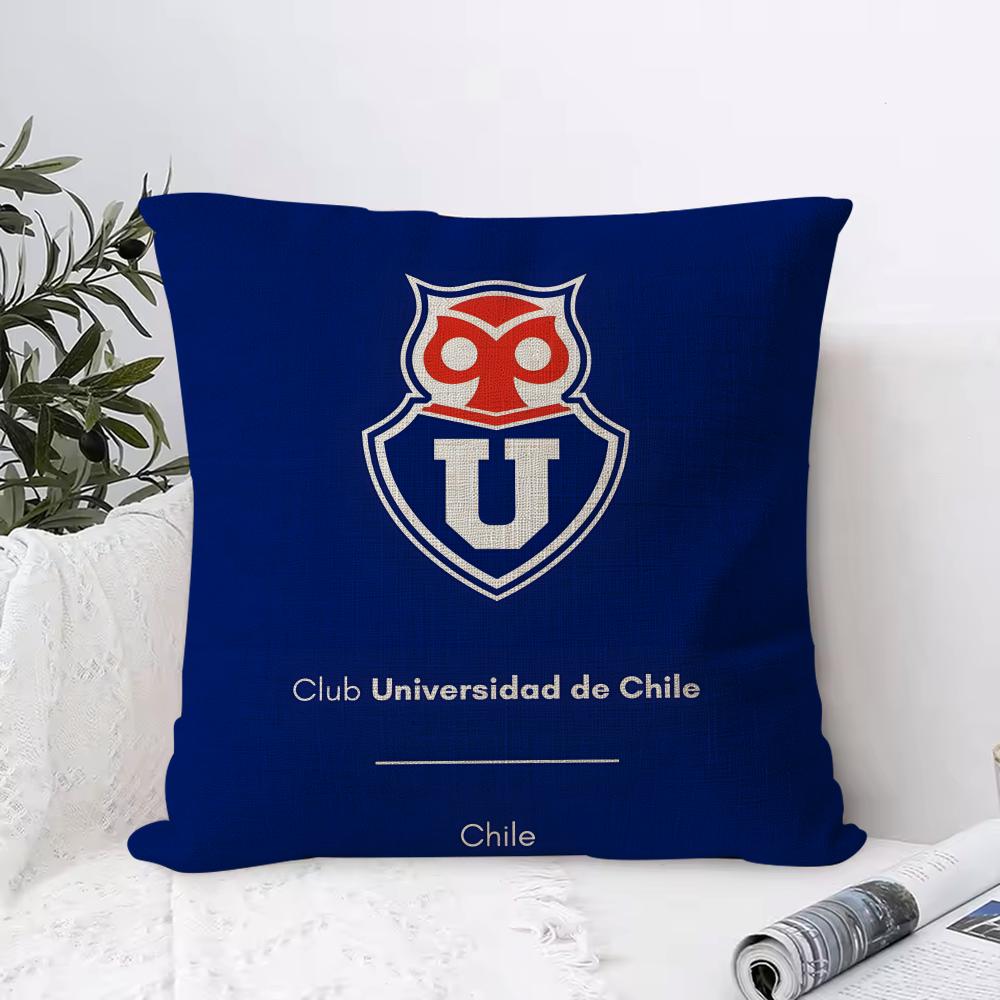 Chile Uuniversity Logo Cushion Cover Organic Linen Square Pillow Case Durable Nonallergenic And Kind To Skin