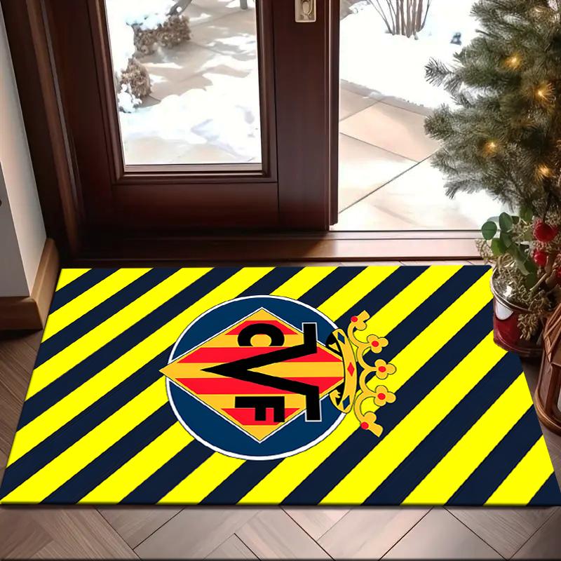 1PC Villar-real Football Club Rug Game Carpet, Floor Mat for Bedroom Living Room Entryway Rug, Home Decor Idea Gift for Christmas birthday