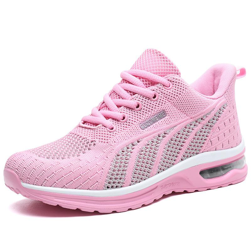 Pink Ladies Sneakers Women's Casual Shoes Breathable Mesh Sneakers Soft Bottom Air Cushion Shock Absorption Zapatillas De Mujer