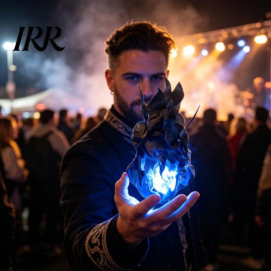Realistický ohnivá koule Příslušenství Plovoucí rekvizita, LED žhnoucí plamen Halloweenská ruční rekvizita pro Cosplay, Osvětlená dekorace Napájená bateriemi Scénické světlo