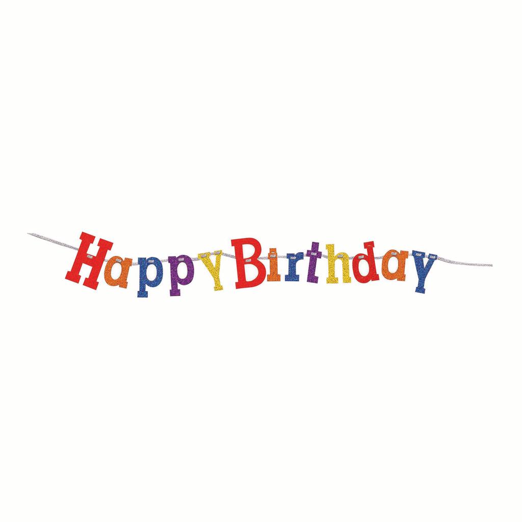Buy Bristol Novelty Glitter Happy Birthday Banner (Multicolore
