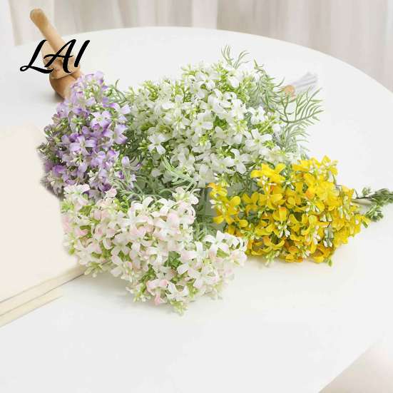 Maintenance Free Indoor Plant Decor Artificial Orange Jasmine Flowers Realistic Murraya Paniculata Flower Bouquets Silk Lilac Stems for Vase