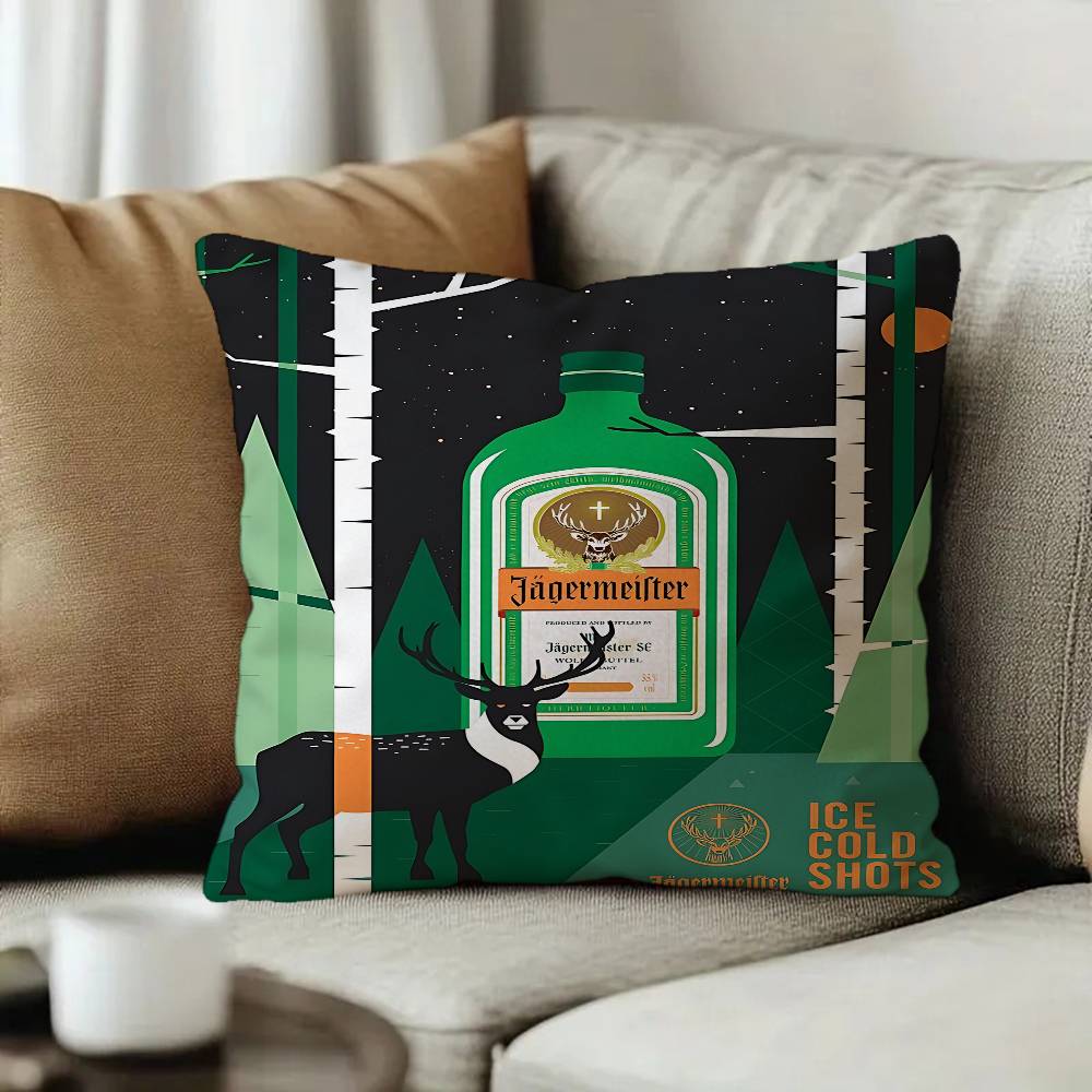 Beer Logo Jjagermeisters Pillow Cover Design cushion Cover decor Holiday Decorati