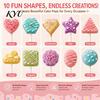 Parent Child Craft Activity Supplies 10PCS Cake Pop Mold Set, Heart/Cloud/Star/Square/Round Shape, PLA Press-forming Baking Diy Dessert Press