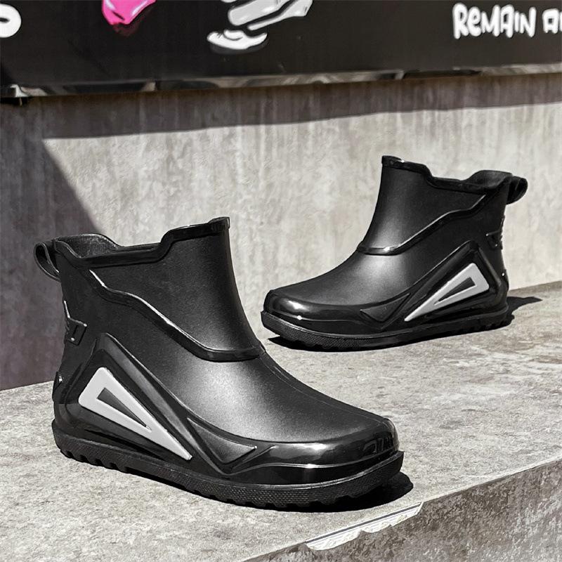 Trendige personalisierte Herren-Regenschuhe wasserdicht und rutschfest Angel-Regenstiefel dicksohlig abriebfest und warm Autowäsche-Wasserschuhe