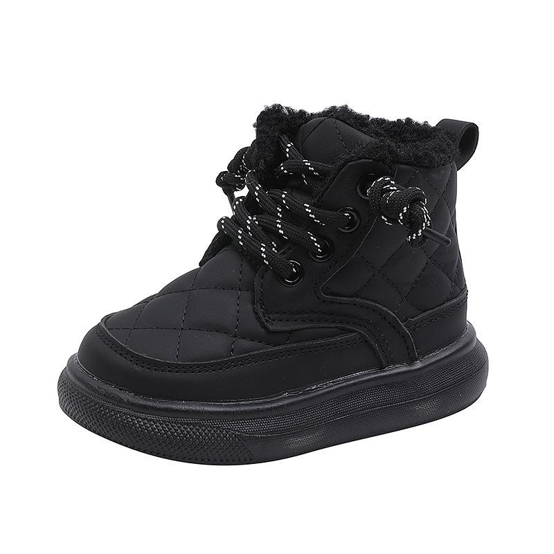 Children's Shoes Winter Girls' Short Boots Soft Soled Bread Shoes Boys' Snow Boots with Velvet Boots