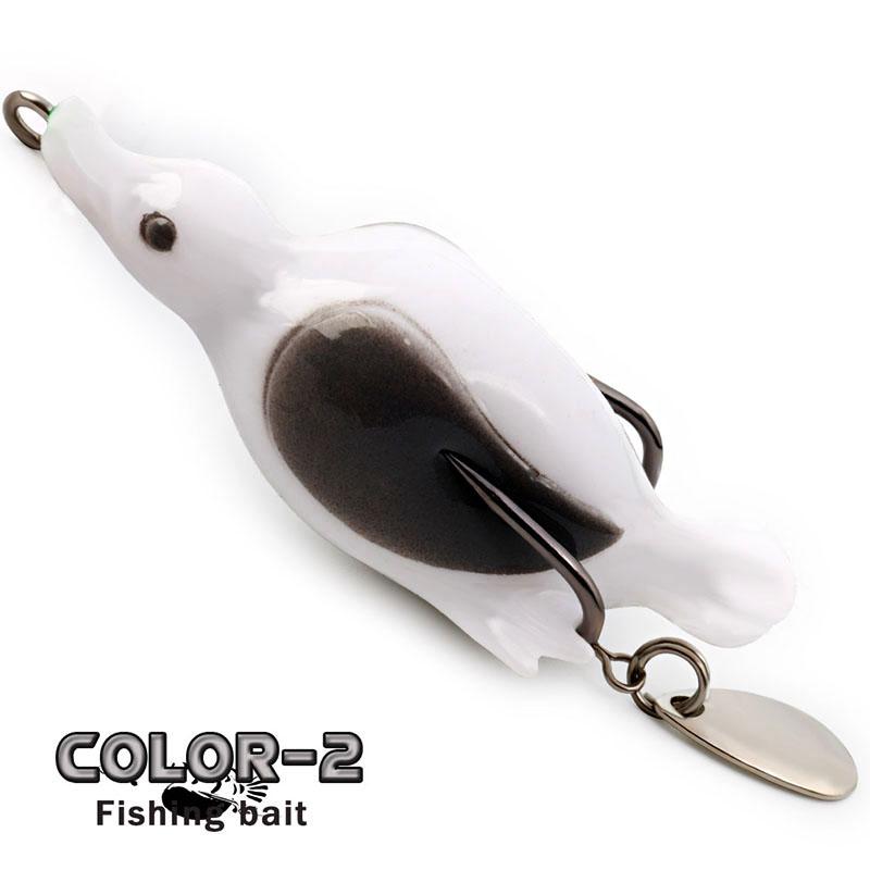 Fiskedrag Mjukt bete Simulering Fågel Swimbait Artificiellt silikonbete med krokar