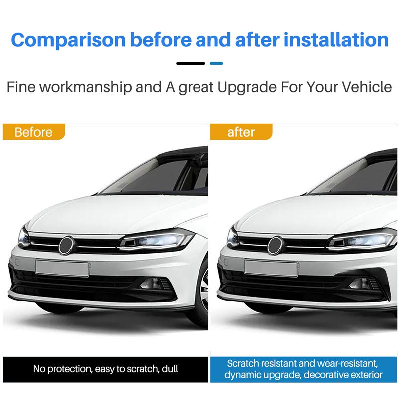 For Polo    Front Bumper Fog Light Eyebrows Spoiler Decorative Trim