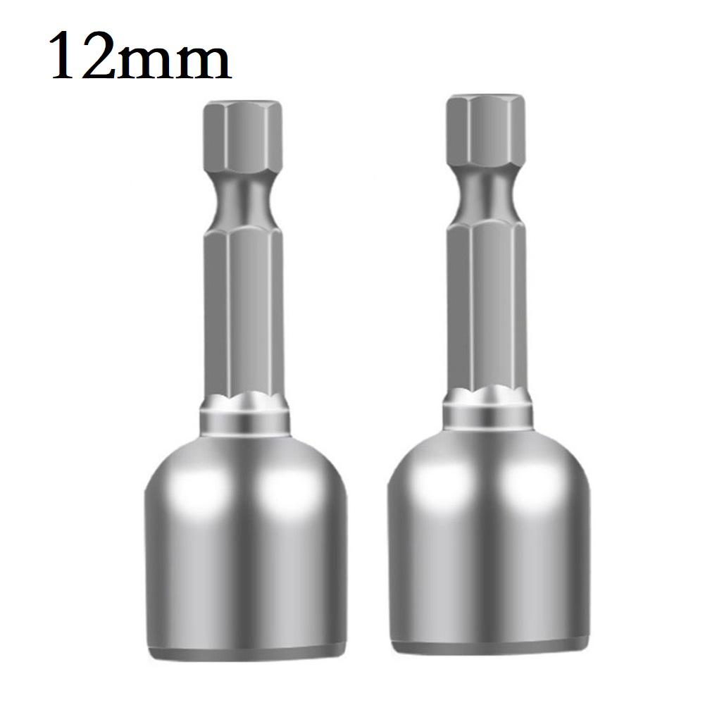 2 STÜCK 6-13mm Schlagnuss-Bit 1/4” Sechskantschaft Magnetische Mutter Schraubendreher Kraftbohrer Bit Set Adapter Schraubentreiber Reparaturwerkzeug