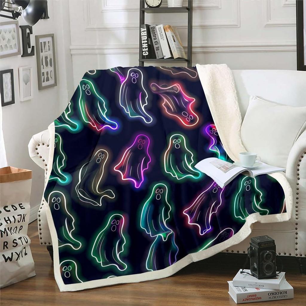 Merry Christmas Fleece Blanket for Kids Boys Girls Xmas Gnome Santa Claus Sherpa Blanket, Happy New Year Blanket Festival Themed