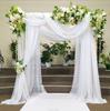 Dirty Pink Chiffon Arch Valance Wedding Festival Party Decoration Background Sheer Fabric Curtains Curtain Reception Pendant