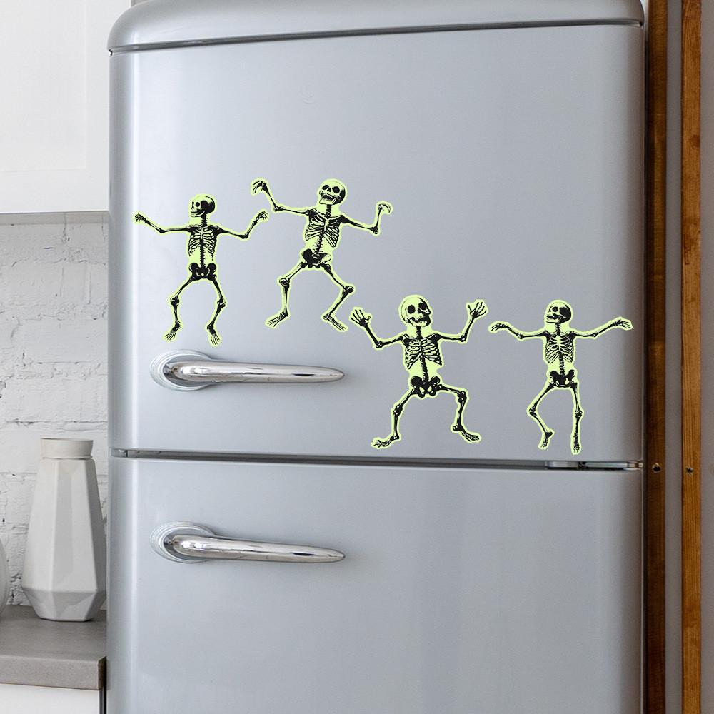 Halloween Glow Skeleton Wall Sticker Pvc Decal For Living Room And Decor Home