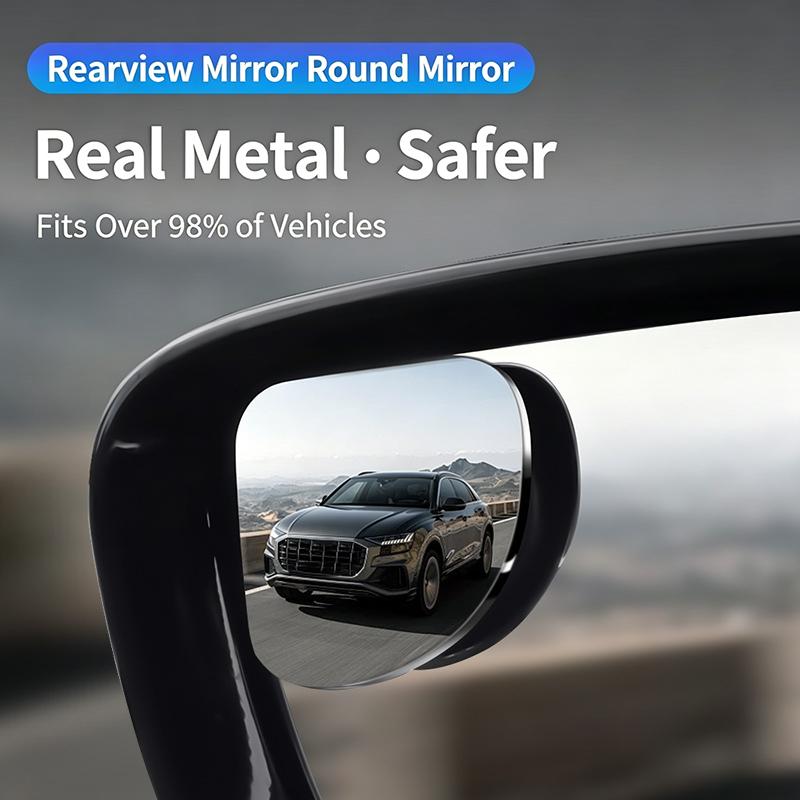 1 Set 5cm Universal Car 360 Blind Spot Side Mirror Stick On Glass Adjustable Safety Lens Security Protection Car Accessories
