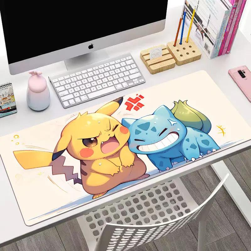 Anim Pokmon Pikachu Leather Mouse Pad Pokmon Gaming Extra Large Gaming Keyboard Desktop Pad Childrens Writing Table Mat
