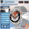 New Men Military Outdoor 1000mAh Battery Smart Watch Flashlight IP68 Waterproof 1.7-Inch HD Bluetooth Call Smartwatch