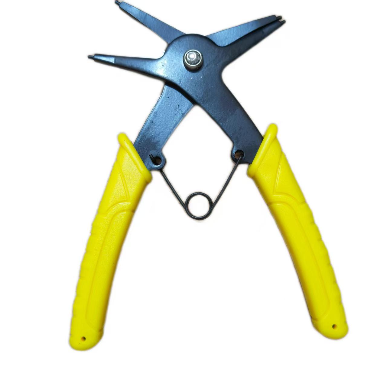 Dual-Purpose Circlip Pliers for Internal & External Rings - Efficiently Remove & Install Shaft and Hole Circlips.