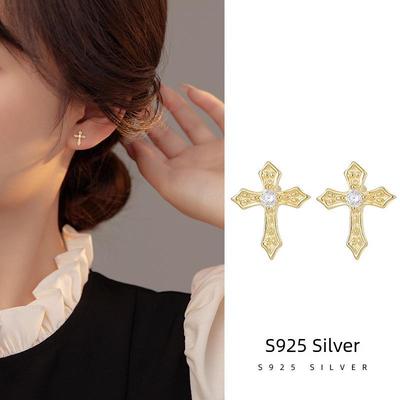 S925 Silber Ohrring mit einzelnem Zirkonia-Diamanten im koreanischen Stil - Schlichtes, elegantes Design