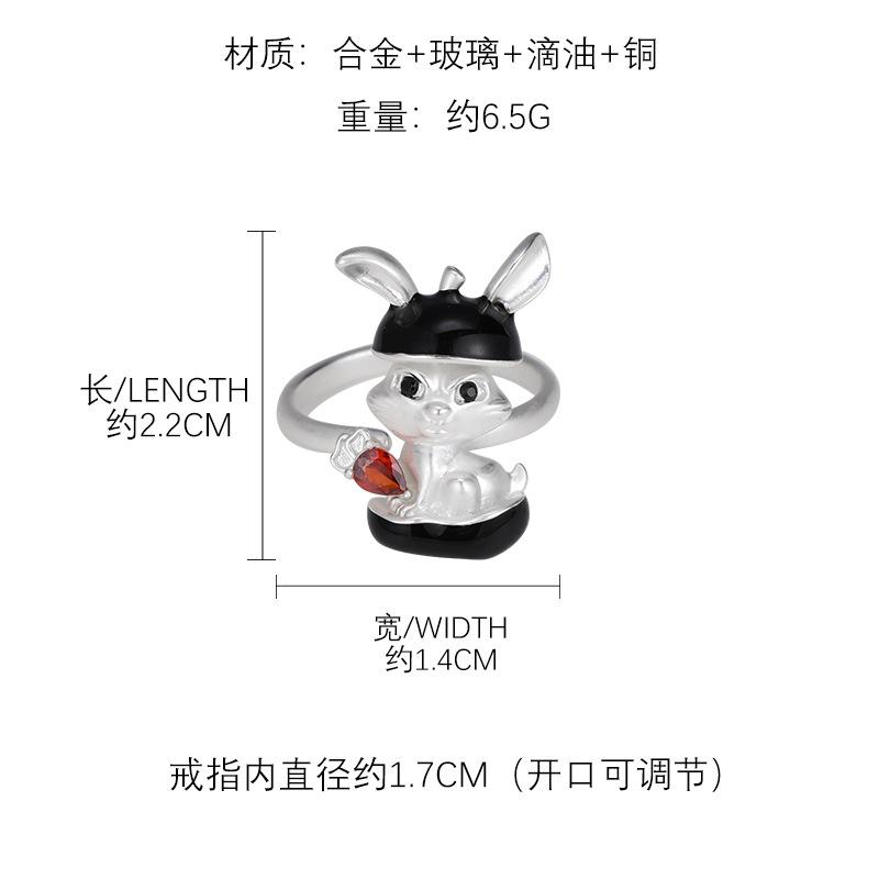 Original design 3D printing apple rabbit sweet and cool earrings cute simple versatile stud earrings accessories