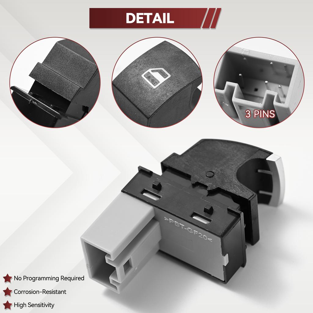 Ovládací tlačítko spínače elektrického ovládání oken pro VW Jetta Tiguan Caddy Golf MK5 MK6 Passat Touran Seat MK2 5ND959855 5K0959855 5ND 959 855