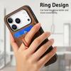 For iPhone 17 Pro Max Magnetic Case PU Leather Back Cover with Detachable Card Holder