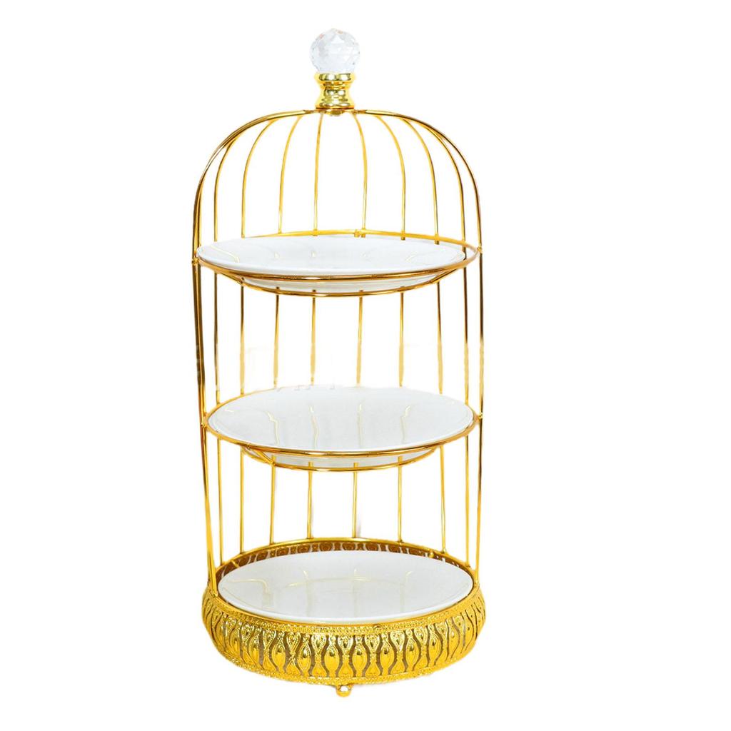 Bird Cage Cake Dessert Stand Decorative Serving Tray Metal Portable Cupcake Stand for Wedding Party Birthday Afternoon Decor