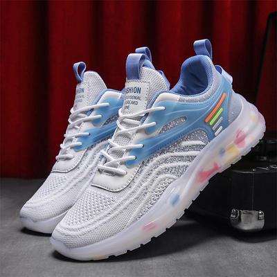 Popcorn-Geleesohle atmungsaktives Fly-Weave-Mesh Laufschuhe Freizeit-Sport Papa-Schuhe