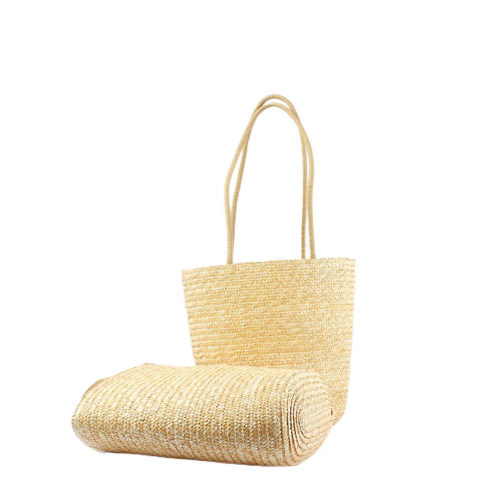 2025 Summer Women's Large Capacity Woven Straw Beach Shoulder Bag