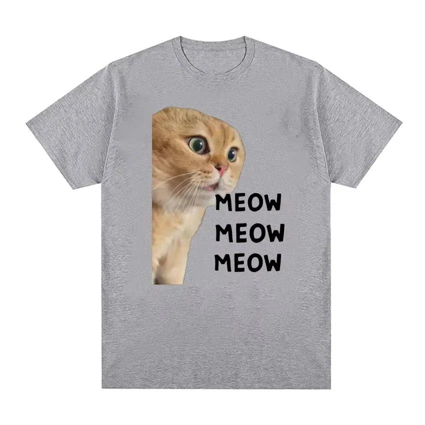 2026 Camiseta Con Meme Bonito De Gato Parlante Para Hombres Y Mujeres Camisetas Divertidas De Unisexga Corta A La Moda Camisetas