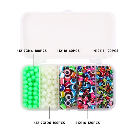 500Pcs Luminous Fishing Space Beans Box Glow-in-the-Dark Round Float Balls Stopper Rigging Beads Fishing Supplies