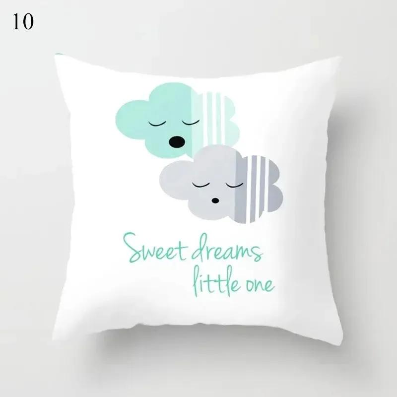 

Luxury Home Decoration Pillowcase Simple Cartoon Cloud Moon Star Pattern Cushion Cover Living Room Sofa Cushion Cover 12x12Inch