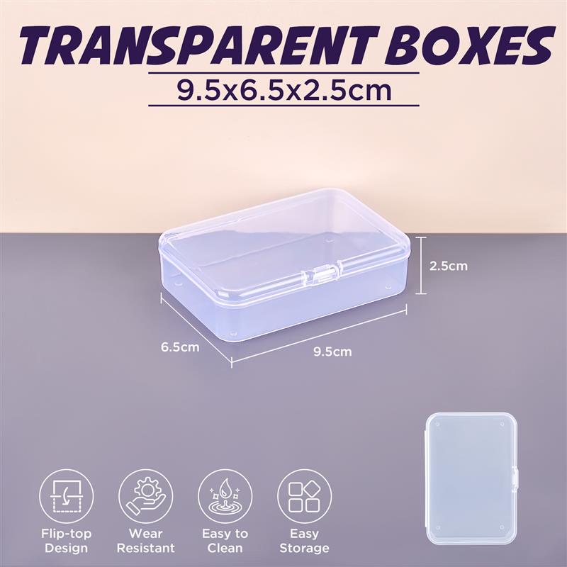 Transparent Storage Container Jewelry Box Clear Plastic Organizer Box Empty Earring Storage Organizer Display Case For Beads