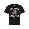 T-shirt Directeur de Feux d'Artifice Patriotique Avec Graphique de Feux d'Artifice Drapeau USA et Slogan