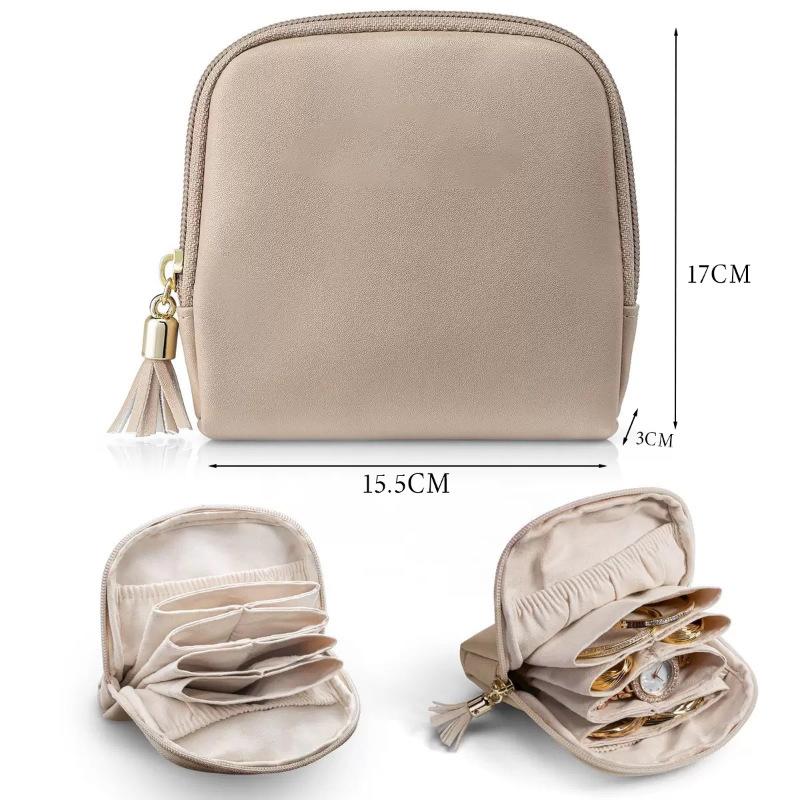 

Портативна багатошарова скринька для зберігання ювелірних виробів великої місткості, Сумка для зберігання колекційних браслетів, намист та каблучок 1pc кавовий