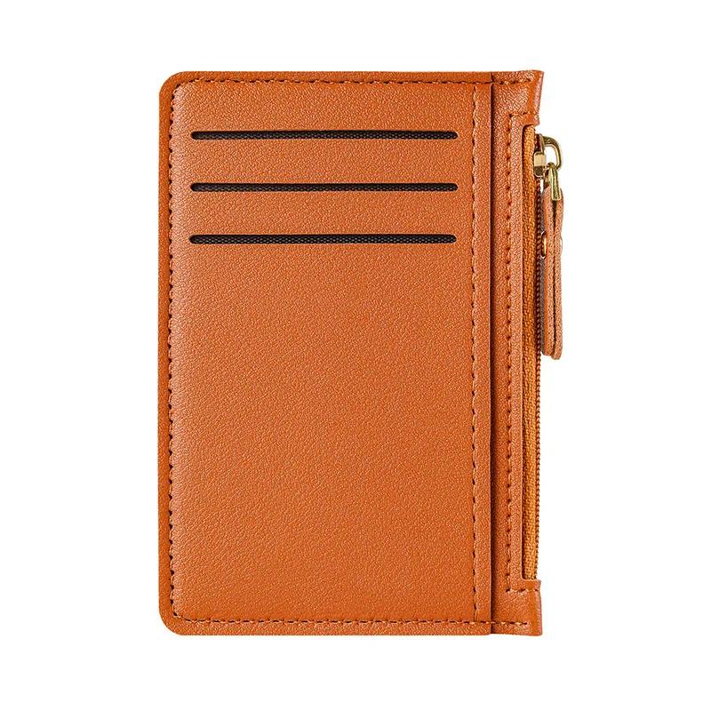 Ultra Thin Multi Slot Card Bag Women Zipper Coin Purse Coin Pouch Large Capacity ID Card Holder Credit Card Holder Badge Holder